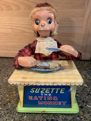 Años 50 RARO A BATERÍA SUZETTE THE EATING MONKEY LINEMAR Co JAPÓN Foto 1 de 4