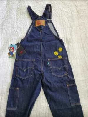 NOVO MACACÃO JEANS MASCULINO XS S L XL XXL LEVI'S X SUPER MARIO - Imagem 1 de 4