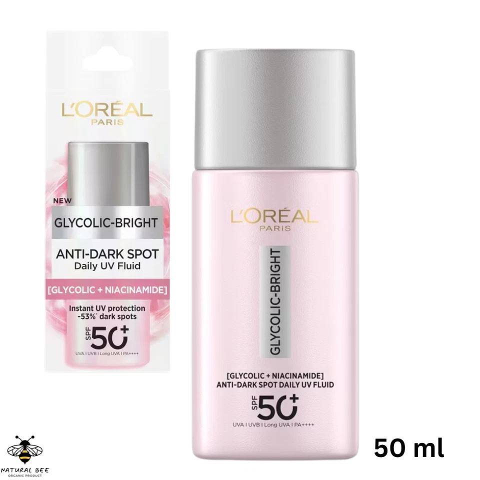 L'Oreal Paris UV Fluid Glycolic-Bright Anti-Dark Spot Daily SPF 50+ PA+ UVA/ UVB - Image 1 of 4