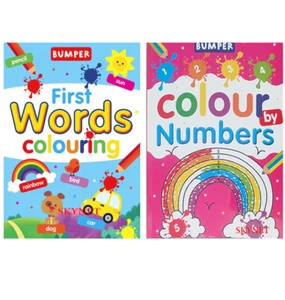 A4 Kids Children MY FIRST WORDS NUMBERS Colouring Books Book Fun Activity Learn - Picture 1 of 23