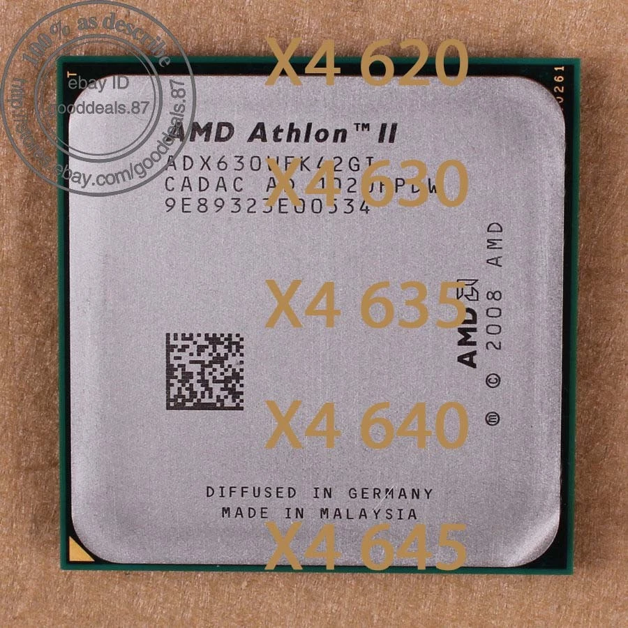AMD Athlon II X4 620 X4 630 X4 635 X4 640 X4 645 Socket AM3 Processor - Bild 1 von 1