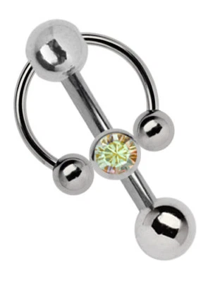 Titan Intimo Piercing Pancia Banana Palla Foro Con Anello Filettato CBR + - Immagine 1 di 2