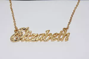 Elizabeth Halskette 18 kt vergoldet mit Namen - personalisiert Hochzeit Brautjungfer - Bild 1 von 3
