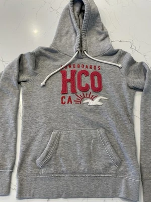 Sudadera con capucha gris Hollister Y2K para mujer pequeña suave gruesa vintage Foto 1 de 4