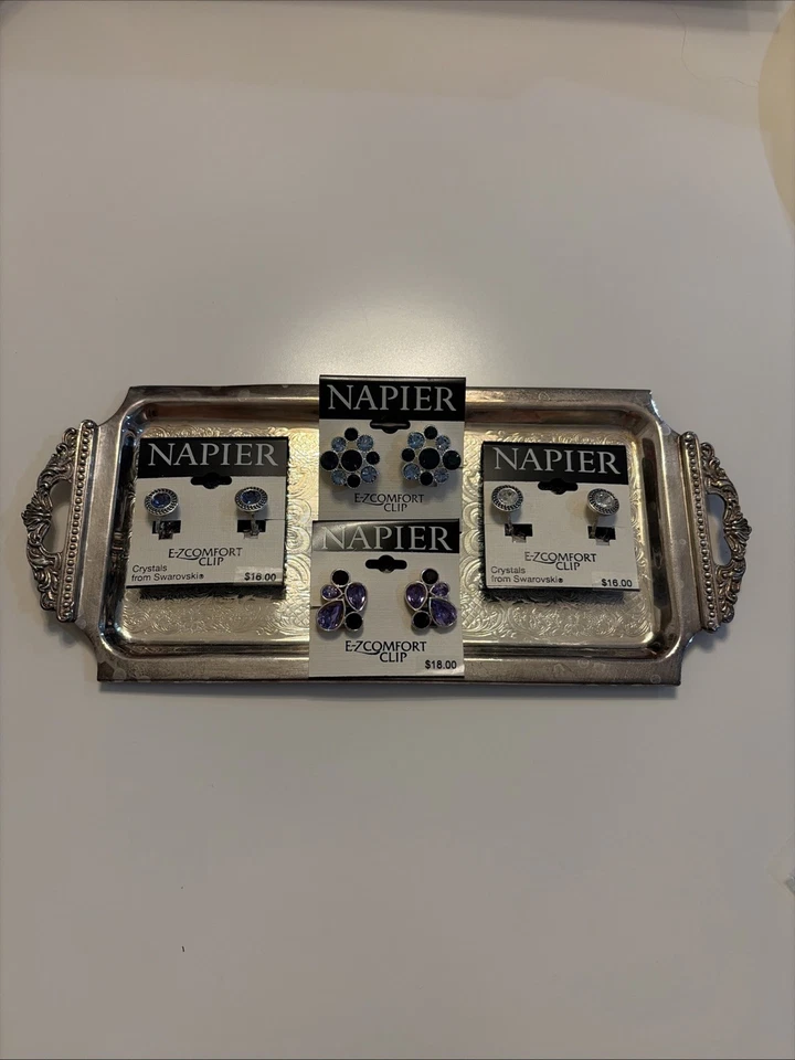 Лот из 4 пар сережек-клипс Napier. Никогда не носились - Изображение 1 из 2