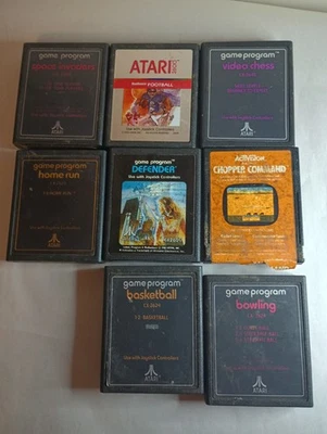 Vintage Atari Video Game & Manual Lot (11) Space Invaders/Defender & More! - Image 1 of 4