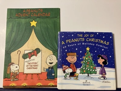 Vtg Peanuts Bundle Advent Calendar RARE & Joy of Peanuts Christmas Book Hallmark - Image 1 of 4