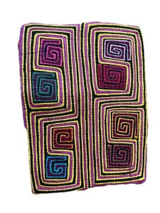 Kuna Mola Panama Geometrisches Labyrinth Design Stoff Volkskunst Textil - Bild 1 von 7