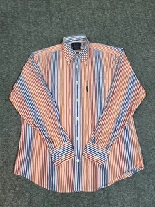 Vtg Façonnable Mens Button Shirt Size M Colorful Striped Casual Long Sleeve - Picture 1 of 9