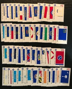 1976 Scott #1633-82 - 13¢ - BICENTENNIAL STATE FLAGS - 50 Singles - MNH Full Set - Picture 1 of 1