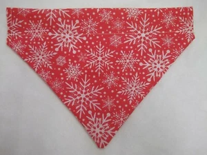 BANDANA CANE NATALE SCIVOLI SUL COLLARE BEL REGALO ROSSO/FIOCCHI DI NEVE DESIGN - Foto 1 di 4