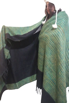 Manta de meditación de yoga hecha a mano - Manta reversible de lana de yak tibetano 49" x 102" Foto 1 de 2