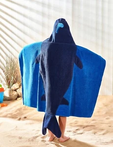NEXT Blue Kids 100% Cotton Hooded Shark Beach Towel. Brand New - Picture 1 of 3