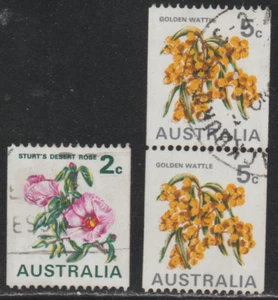 Australia 1970-75 # 439A - 439C - Flowers in Natural Colors - Pair Used Lot #080 - Picture 1 of 2
