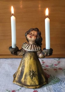 Vintage Singing Angel Candle Holder - Foto 1 di 7