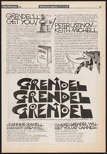 GRENDEL GRENDEL GRENDEL - Orig. Anuncio comercial 1981 / póster _ Peter Ustinov _ Beowulf - Imagen 1 de 1