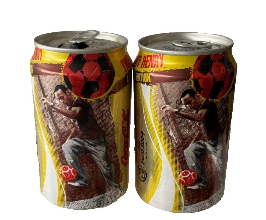 2x COKE Coca Cola Fútbol Euro 2004 Edición Limitada Lata de Oro de Tailandia Foto 1 de 4