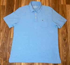 Polo de golf Vineyard Vines Edgar Town grande manga corta azul para hombre - Imagen 1 de 9