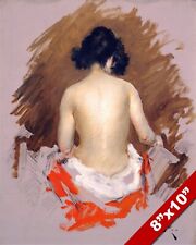 NUDE WOMAN BY WILLIAM CHASE MODEST NUDITY OIL PAINTING ART REAL CANVAS PRINT