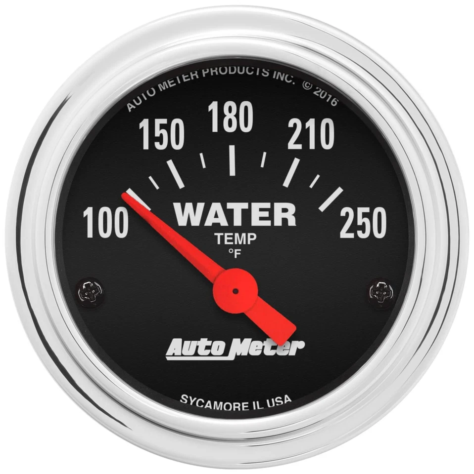 Auto Meter 2532 Traditional Chrome Electric Water Temp Gauge 100-250 F, 2 1/16" - Image 1 of 1