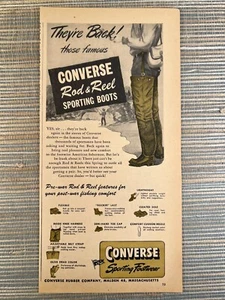 Converse Sporting Footwear Rod & Reel Boots Fish Malden MA 1946 Vintage Print Ad - Picture 1 of 1