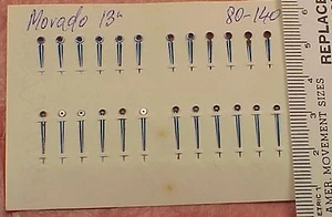 Vintage MOVADO WRIST WATCH 13L BLUED INDEX Hands 12 PAIR Switzerland  - Picture 1 of 2