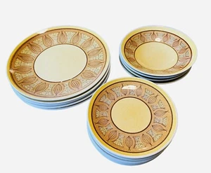 Taylor Smith Taylor Ironstone Vintage Honey Gold Dinnerware Plates Bowls MCM VTG - Picture 1 of 8