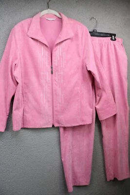 Allison Daley Corduroy Jacket & Pants Set-16/Petite-Embroidered-Elastic Waist - Image 1 of 4