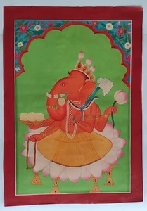 RG, Red Ganesh Thangka Lord Ganesha thangka hand painted - Picture 1 of 5