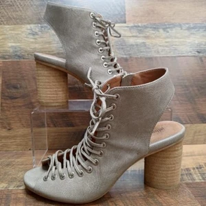 Jeffrey Campbell Women's Covets Gray Lace up Zip Heeled Block Sandals Size 7 US - Picture 1 of 7