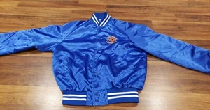 Vintage Texas State Troopers Blue Satin Jacket Mens Size Large - Picture 1 of 6