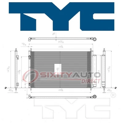 TYC AC Condenser for 2012-2015 Toyota Prius C AC Air Conditioning Heating ck Foto 1 de 4