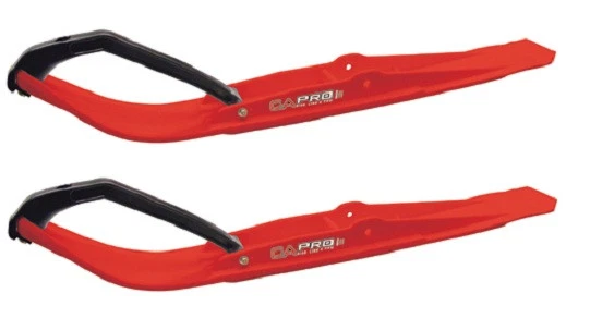 Pair of Red C&A Pro RAZOR 6" Snowmobile Skis W/Black C&A Loops - Image 1 of 4