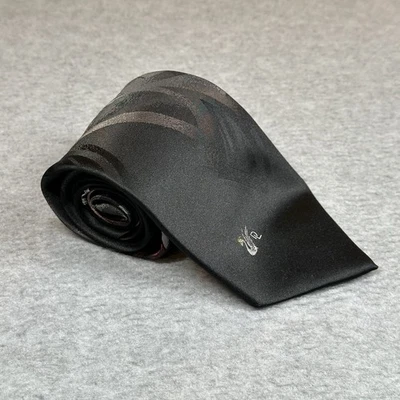 Corbata de Colección Don Lopez Beverly Hills Cuello Negra Poliéster Mezcla Seda Estampado Abstracto Foto 1 de 4