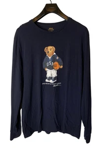 POLO Ralph Lauren Teddy Bear USA Basketball long sleeve men's size large - Picture 1 of 4