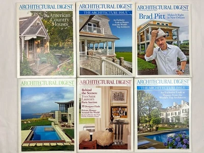 Lot of 6  Architectural Digest (AD) Magazine 2008-2009 Mixed Months Read - Image 1 of 2
