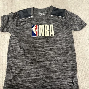 Boys NBA 10 to 12 gray Short Sleeve Shirt Basketball Polyester Machine Wash - Picture 1 of 12