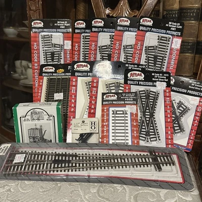 Vintage Atlas HO Scale Train Track Lot Straight Curves Switches Turnouts NOS - Image 1 of 4
