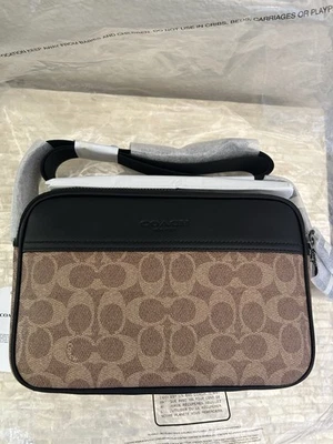 Bolso Bandolera Coach Graham Para Hombre en Lona Signature Gunmetal/Tostado/Negro CV921 Foto 1 de 4