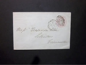 GB Devon Papelería 1855 QV 1d Sobre 620 PLYMOUTH Sideways Dúplex a Falmouth - Imagen 1 de 2