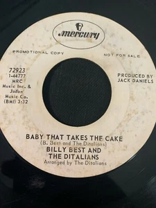 Soul Funk Promo 45/ Billy Best & Ditalians "Baby That Takes..." Mercury Hear - Picture 1 of 1