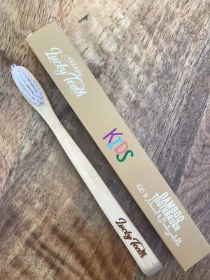 LUCKY TEETH KIDS Bamboo Toothbrush - Soft Bristles, BPA & Phthalates Free