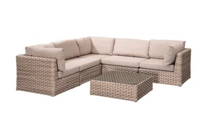 Polyrattan Loungegruppe Delmar Milchgrau Loungeecke Sitzecke Gartenlounge - Bild 1 von 1