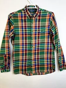 Ralph Lauren Classic Fit Plaid Flannel Workshirt Men Medium Green Gold Outdoors - Picture 1 of 10