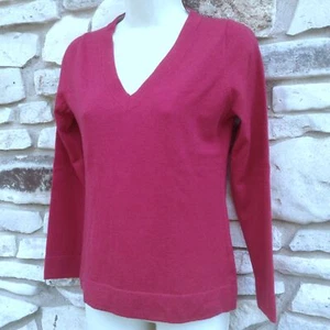 Suéter Banana Republic Mujer S Rosa Lana Merino Clásico Cuello en V Pullover - Imagen 1 de 9