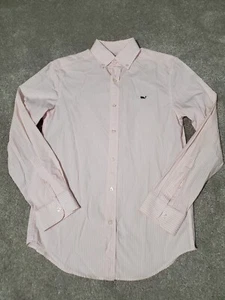 Vineyard Vines Shirt Mens Size XS Whale Shirt Pink White Striped Button Down - Picture 1 of 6