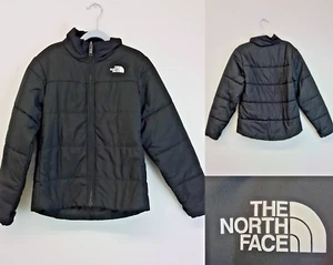 The North Face Jacket Girl's L (12) Black Puffer Full Zip #J3470 - Picture 1 of 15