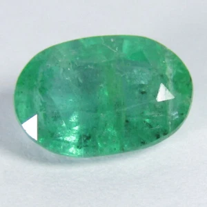 Anillo de forma ovalada excelente colección de esmeralda natural de Zambia 8,3x5,7 VDO de 1,28 quilates - Imagen 1 de 4