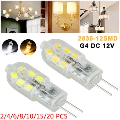 2~20PÇS G4 Bi-Pin 2835SMD LED cápsula lâmpada RV barco lâmpada de cristal AC/DC 12V - Imagem 1 de 4