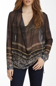 Da-Nang Printed Silk Blouse 394 Boarder NWT $238 - Picture 1 of 2